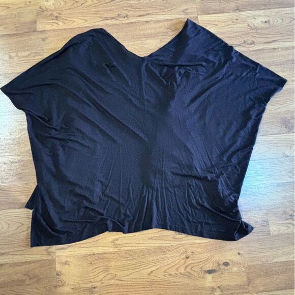 Susan Graver Weekend Cozy Jersey Knit Relaxed Open Cardigan Black Plus Size 3X - Picture 5 of 8